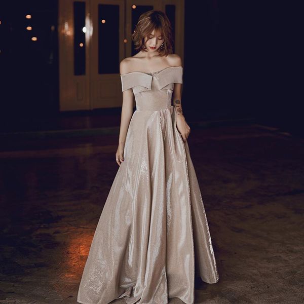party dresses high-end texture evening light luxury temperament slim champagne banquet gowns off-the shoulder long catwalk show dress, White;black
party dresses high-end texture evening light luxury temperament slim champagne banquet gowns off-the shoulder long catwalk show dress, White;black