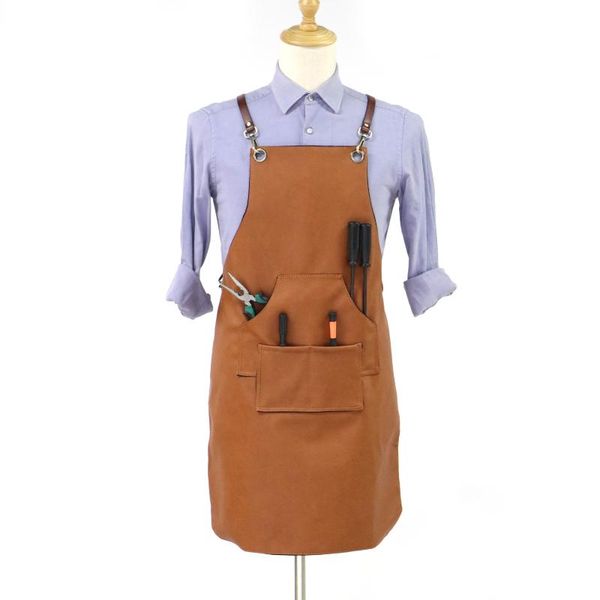 simulation cowhide thickened cross strap waterproof and oil-proof working apron with leather belts aprons
simulation cowhide thickened cross strap waterproof and oil-proof working apron with leather belts aprons