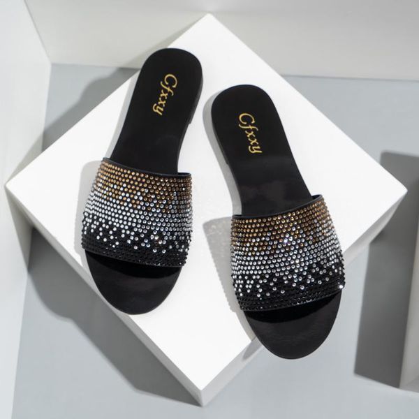 fashion color diamond women's casual shoes flat solid slippers outdoor holiday sandals zapatillas mujer dress, Black
fashion color diamond women's casual shoes flat solid slippers outdoor holiday sandals zapatillas mujer dress, Black