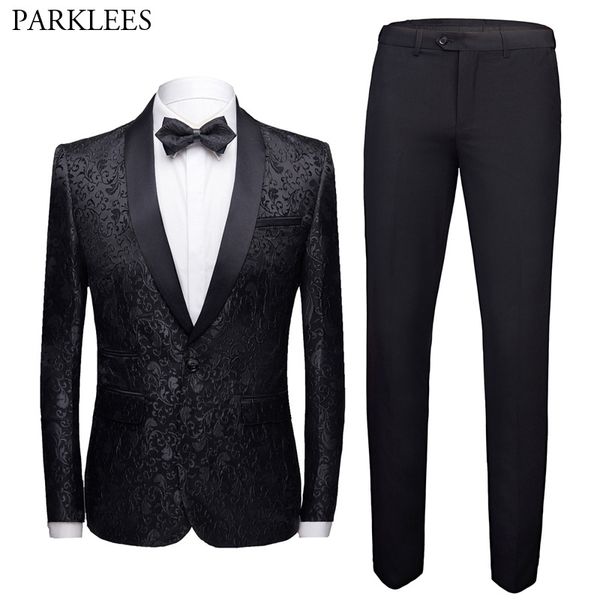 black floral jacquard men 2 pieces suit (jacket+pants) slim fit shawl collar suit men wedding prom suits stage singer clothes 210524, White;black
black floral jacquard men 2 pieces suit (jacket+pants) slim fit shawl collar suit men wedding prom suits stage singer clothes 210524, White;black