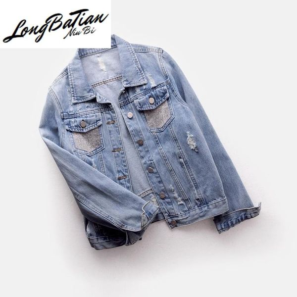 women's jackets spring vintage frayed hole short denim women basic coat slim paste drill jeans jacket chaqueta mujer outerwear female, Black;brown
women's jackets spring vintage frayed hole short denim women basic coat slim paste drill jeans jacket chaqueta mujer outerwear female, Black;brown