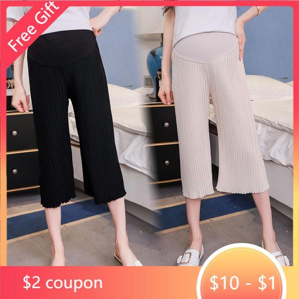 maternity bottoms summer thin pleated chiffon pants 8/10 length wide leg loose belly for pregnant women casual pregnancy, White
maternity bottoms summer thin pleated chiffon pants 8/10 length wide leg loose belly for pregnant women casual pregnancy, White