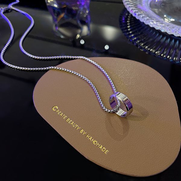 pendant necklac ring ring necklace women's hip hop fashion net red sweater chain long temperament simple steel pendant, Silver
pendant necklac ring ring necklace women's hip hop fashion net red sweater chain long temperament simple steel pendant, Silver