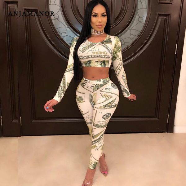 two piece dress anjamanor dollar print set long sleeve crop pants matching sets fall club birthday outfits for women d91-ad13, White
two piece dress anjamanor dollar print set long sleeve crop pants matching sets fall club birthday outfits for women d91-ad13, White