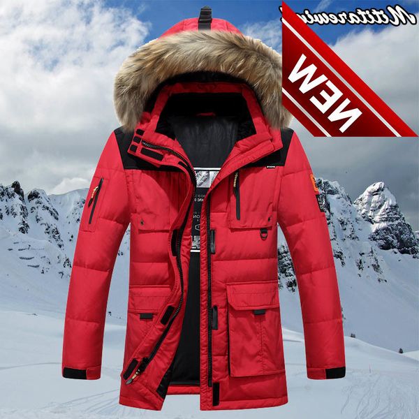 -30 degree winter down jacket men's parkas white duck coat thick warm real fur hooded outdoor men windbreaker, Black
-30 degree winter down jacket men's parkas white duck coat thick warm real fur hooded outdoor men windbreaker, Black