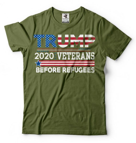 veterans for trump 2020 t-shirt veterans before refugees trump republican shirt, White;black
veterans for trump 2020 t-shirt veterans before refugees trump republican shirt, White;black