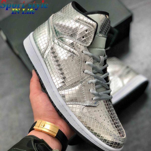 

jumpman 1 mid disco metallic shoes men w cu9304 001 silver white black big size gym mens shoe tennis schoenen goodgoodsneakers fashion_clubs