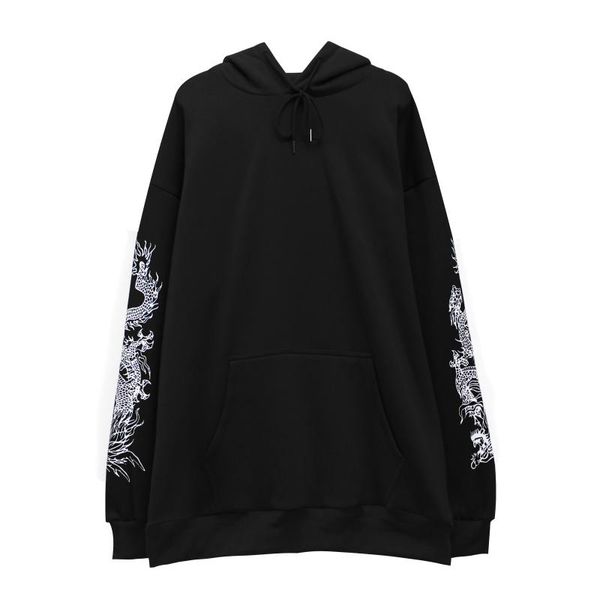 women's hoodies & sweatshirts autumn and winter streetwear chinese style sleeves printed dragon loose plus fleece hooded sweatshirt wom, Black
women's hoodies & sweatshirts autumn and winter streetwear chinese style sleeves printed dragon loose plus fleece hooded sweatshirt wom, Black
