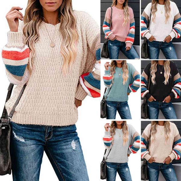 women's sweaters raiow striped sweater knitwear autumn winter pullover woman clothes holiday jumper boho pink gqv4, White;black
women's sweaters raiow striped sweater knitwear autumn winter pullover woman clothes holiday jumper boho pink gqv4, White;black