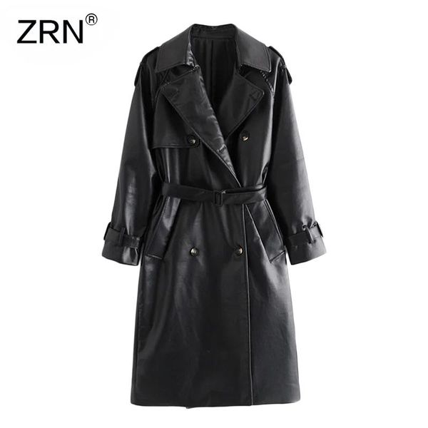 autumn women vintage black faux leather trench coat loose pu long sleeve with belt windbreaker female outerwear women's coats, Tan;black
autumn women vintage black faux leather trench coat loose pu long sleeve with belt windbreaker female outerwear women's coats, Tan;black