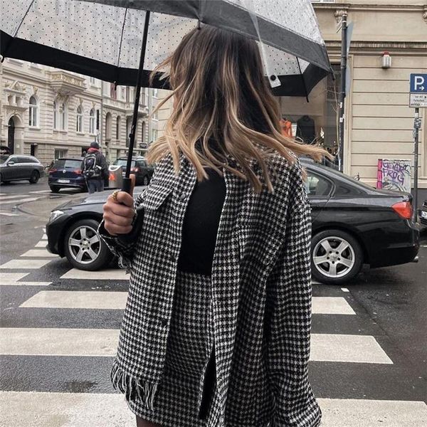 women's jackets nice casual woman loose houndstooth tassel shirt coat chic ladies oversized plaid jacket female streetwear outwear, Black;brown
women's jackets nice casual woman loose houndstooth tassel shirt coat chic ladies oversized plaid jacket female streetwear outwear, Black;brown