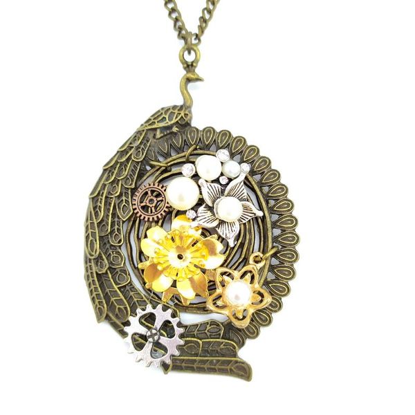 pendant necklaces cykopv 2021 original beautiful flower clusters vintage peacock steampunk necklace, Silver
pendant necklaces cykopv 2021 original beautiful flower clusters vintage peacock steampunk necklace, Silver