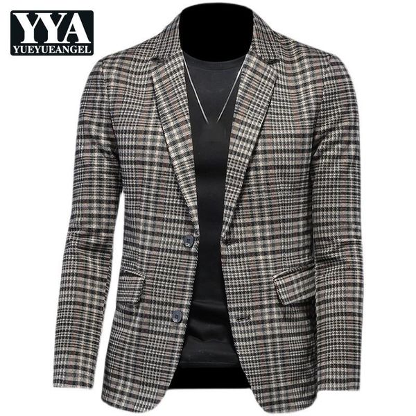 men british style plaid blazer jacket lapel single-breasted long-sleeve slim fit business casual suit spring autumn outerwear men's sui, White;black
men british style plaid blazer jacket lapel single-breasted long-sleeve slim fit business casual suit spring autumn outerwear men's sui, White;black