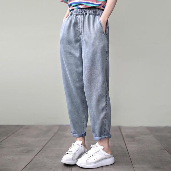 women's jeans arrival spring summer korea fashion women elastic waist loose vintage all-matched casual tencel denim harem pants, Blue
women's jeans arrival spring summer korea fashion women elastic waist loose vintage all-matched casual tencel denim harem pants, Blue
