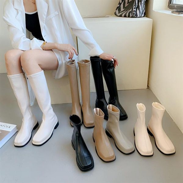boots lady rock shoes woman zipper thigh high heels low leather rubber over-the-knee microfiber square toe basic, Black
boots lady rock shoes woman zipper thigh high heels low leather rubber over-the-knee microfiber square toe basic, Black