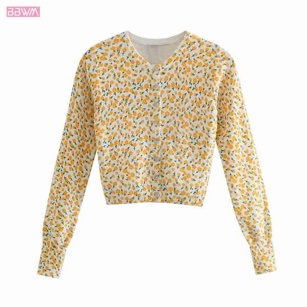 women vintage fashion round neck long sleeve floral print short t-shirt refreshing chic female 210507, White
women vintage fashion round neck long sleeve floral print short t-shirt refreshing chic female 210507, White