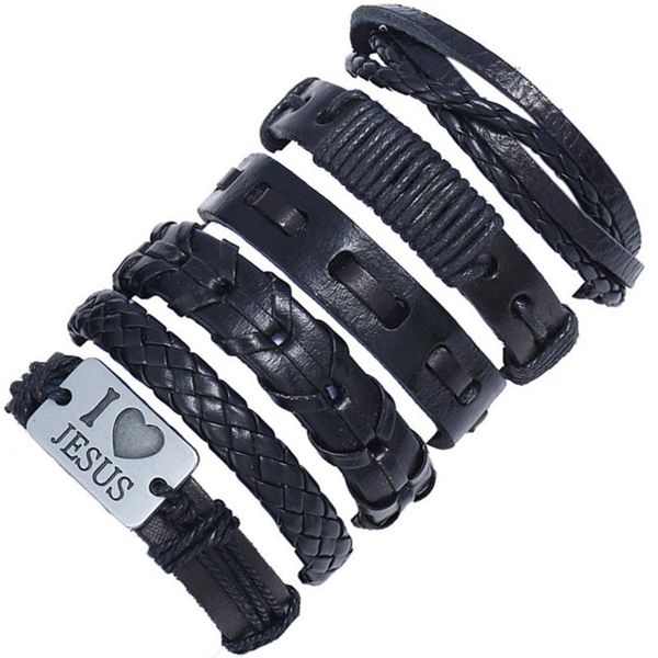 6pcs/set wholesale hippie punk wrap knots leather i love jesus word tag charm layers stackable bracelet bangles man jewelry bracelets, Golden;silver
6pcs/set wholesale hippie punk wrap knots leather i love jesus word tag charm layers stackable bracelet bangles man jewelry bracelets, Golden;silver