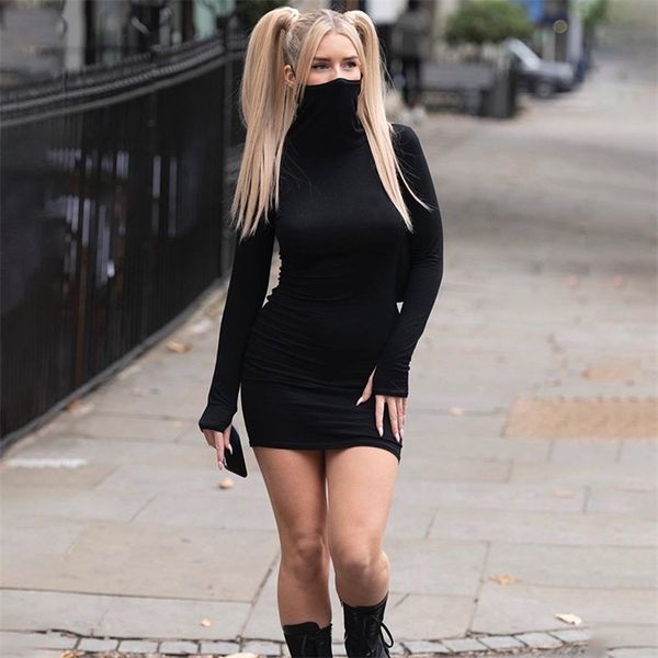 2021 new women high ncek solid fashion summer club bodycon dresses woman party long sleeved mini dress for female, Black;gray
2021 new women high ncek solid fashion summer club bodycon dresses woman party long sleeved mini dress for female, Black;gray