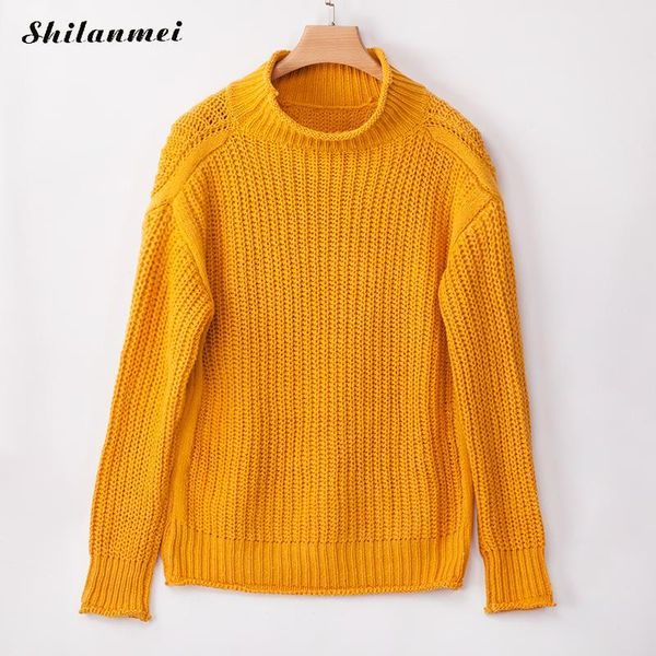 women's sweaters autumn winter pullover women sweater turtleneck long sleeve knitwear 2021 fashion solid yellow jumper causal pull femm, White;black
women's sweaters autumn winter pullover women sweater turtleneck long sleeve knitwear 2021 fashion solid yellow jumper causal pull femm, White;black