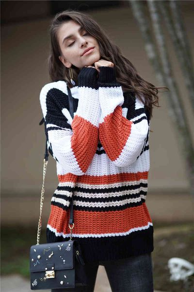 women's sweaters autumn striped female sweater knitwear clothing winter jumper long sleeve women pullovers sale atlz, White;black
women's sweaters autumn striped female sweater knitwear clothing winter jumper long sleeve women pullovers sale atlz, White;black
