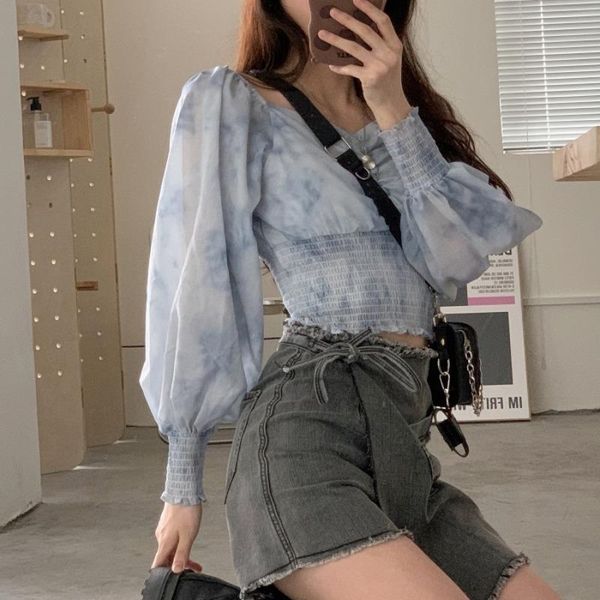 women's blouses & shirts tie dye crop shirt for women ladies long sleeve vintage blouse cropkorean style v neck clothes tee button, White
women's blouses & shirts tie dye crop shirt for women ladies long sleeve vintage blouse cropkorean style v neck clothes tee button, White