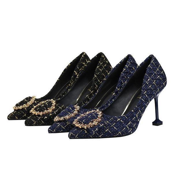 dress shoes summer fashion single metal buckle bow ladies high heels royal blue canvas pointy-toe pumps party women low-cut vamp, Black
dress shoes summer fashion single metal buckle bow ladies high heels royal blue canvas pointy-toe pumps party women low-cut vamp, Black