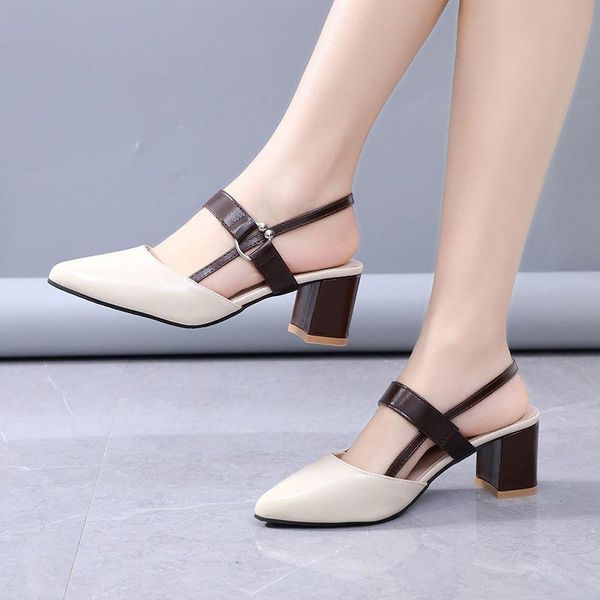 dress shoes 2021 summer sandals female pointed thick with baotou large size women's feet wide fat sister high heels, Black
dress shoes 2021 summer sandals female pointed thick with baotou large size women's feet wide fat sister high heels, Black