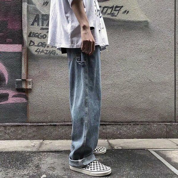men's jeans boys' pants, korean fashion, students' jeans, 9-point falling feeling, wide leg loose and straight, Blue
men's jeans boys' pants, korean fashion, students' jeans, 9-point falling feeling, wide leg loose and straight, Blue