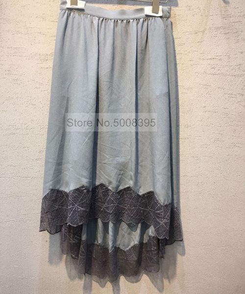 skirts woman 2021ss grey blue 100% silk asymmetric midi skirt lace embroidery edge rock fashion, Black
skirts woman 2021ss grey blue 100% silk asymmetric midi skirt lace embroidery edge rock fashion, Black