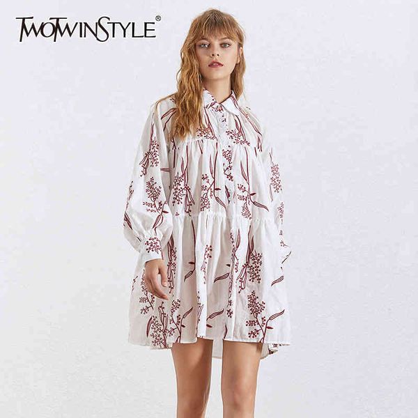 twotwinstyle loose embroidery dress for women lapel long sleeve hit color casual shirt dresses female spring fashion new clothes 210428, Black;gray
twotwinstyle loose embroidery dress for women lapel long sleeve hit color casual shirt dresses female spring fashion new clothes 210428, Black;gray
