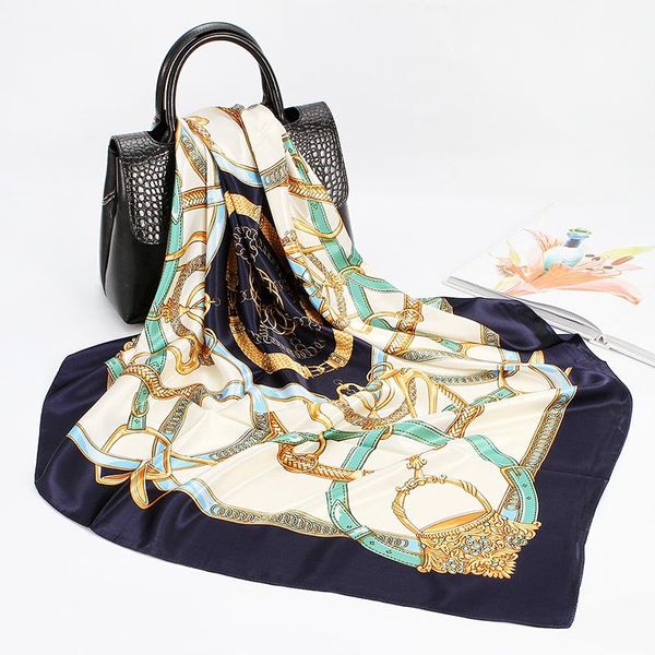 scarves twill silk large scarf women fashion belt pattern satin square scarve ladys design handkerchief 90x90cm bandana, Blue;gray
scarves twill silk large scarf women fashion belt pattern satin square scarve ladys design handkerchief 90x90cm bandana, Blue;gray