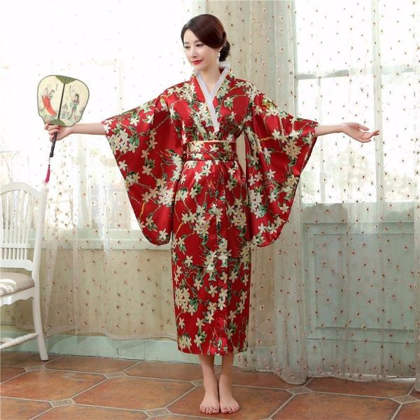 print japanese tradition women satin kimono gown vintage yukata with obi performance dance dress halloween costume ethnic clothing, Red
print japanese tradition women satin kimono gown vintage yukata with obi performance dance dress halloween costume ethnic clothing, Red