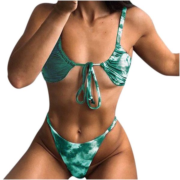 women's swimwear summer women tie-dye patchwork bikini push-up padded swimsuit stitching two pieces split beachwear set, White;black
women's swimwear summer women tie-dye patchwork bikini push-up padded swimsuit stitching two pieces split beachwear set, White;black