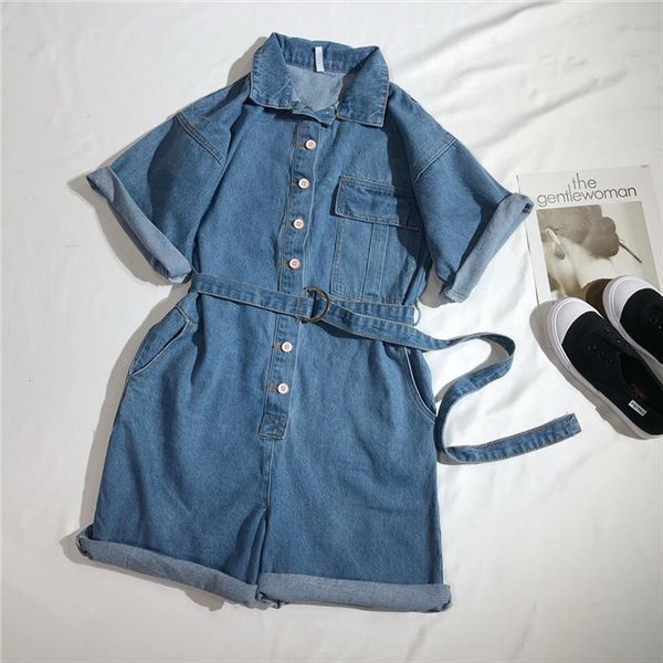 summer casual denim jeans overall women jumpsuits high waist bf wide leg jumpers lapel pocket shorts jumpsuit playsuit bodysuits, Black;white 
summer casual denim jeans overall women jumpsuits high waist bf wide leg jumpers lapel pocket shorts jumpsuit playsuit bodysuits, Black;white