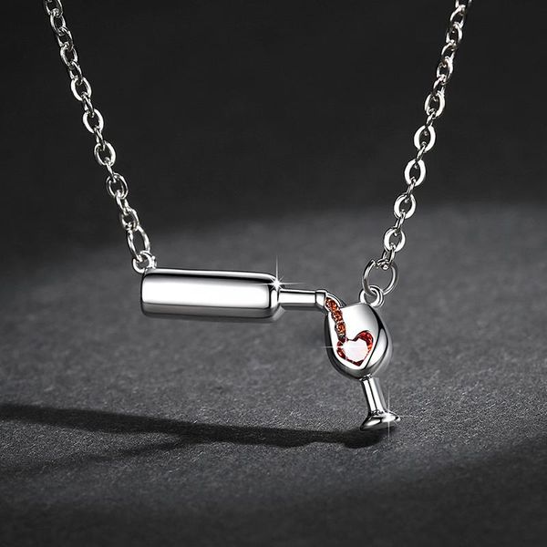 wholesale 20pcs red heart zirconia wine bottle & glass pendant necklaces fashion choker jewelry gifts for women girls, Silver
wholesale 20pcs red heart zirconia wine bottle & glass pendant necklaces fashion choker jewelry gifts for women girls, Silver
