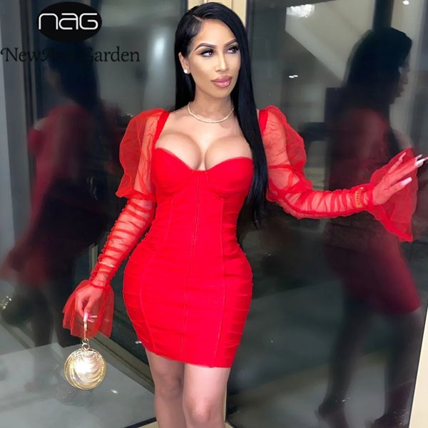 newasia puff sleeve elegant dress women solid mesh bodycon party dress summer mini dresses casual club vestidos streetwear 2021, Black;gray
newasia puff sleeve elegant dress women solid mesh bodycon party dress summer mini dresses casual club vestidos streetwear 2021, Black;gray