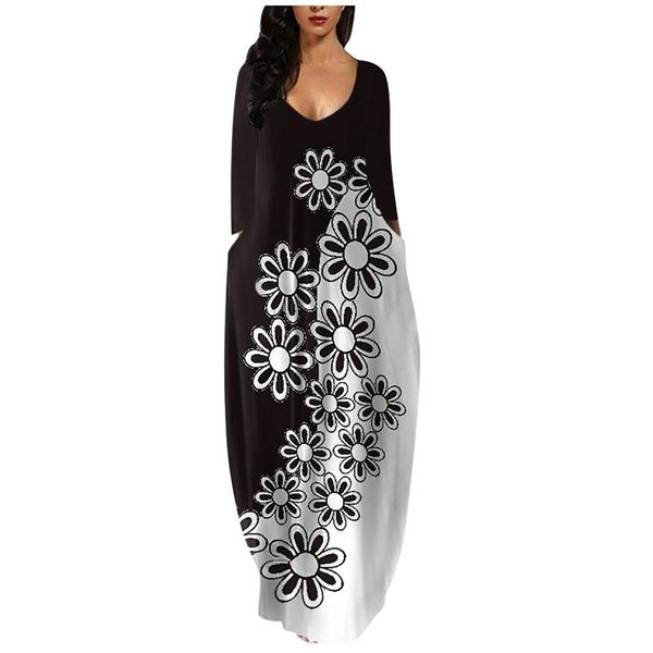 casual dresses fall floral print maxi for women retro long sleeve v-neck loose plus size dress with pocket vestidos de fiesta, Black;gray
casual dresses fall floral print maxi for women retro long sleeve v-neck loose plus size dress with pocket vestidos de fiesta, Black;gray