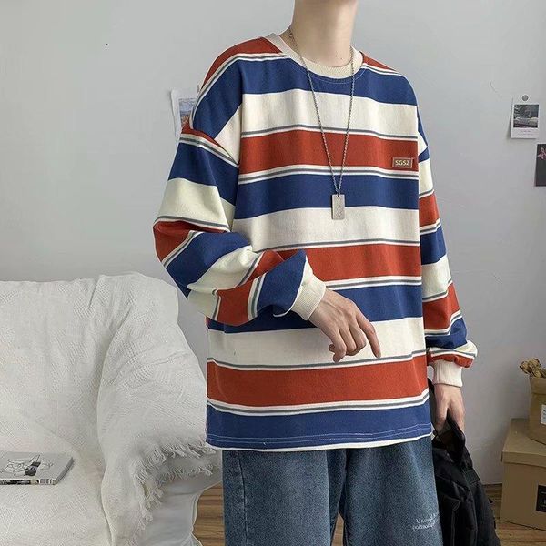 men's t-shirts japanese kpop funny striped t-shirt oversized round neck creative long sleeves clothes harajuku contrast color casual st, White;black
men's t-shirts japanese kpop funny striped t-shirt oversized round neck creative long sleeves clothes harajuku contrast color casual st, White;black