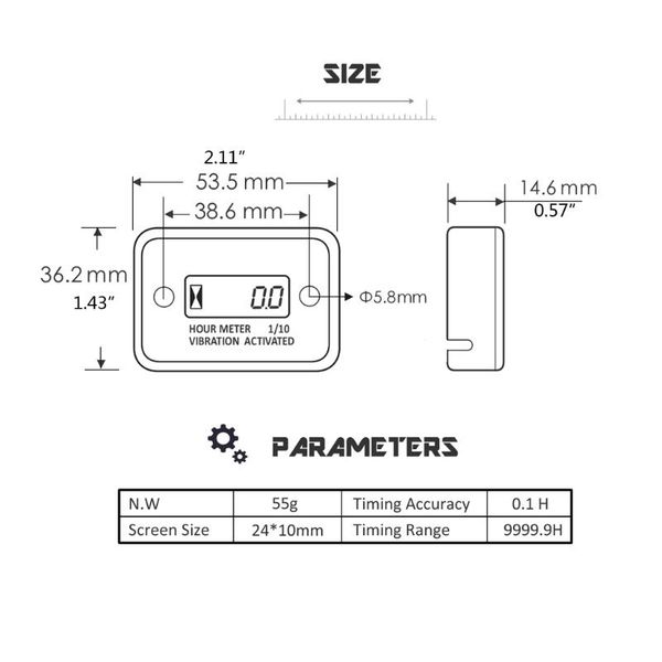 timers tach vibration hour meter counter rpm waterproof, wireless u7ec
timers tach vibration hour meter counter rpm waterproof, wireless u7ec