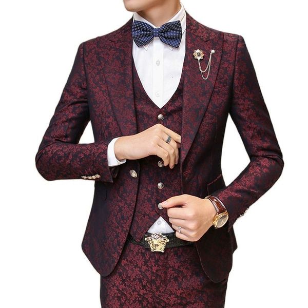 men's suits & blazers 3-piece men's casual suit, jacket, vest and trousers, wedding, bridegroom, ball, burgundy, flowers, jacquard, White;black
men's suits & blazers 3-piece men's casual suit, jacket, vest and trousers, wedding, bridegroom, ball, burgundy, flowers, jacquard, White;black