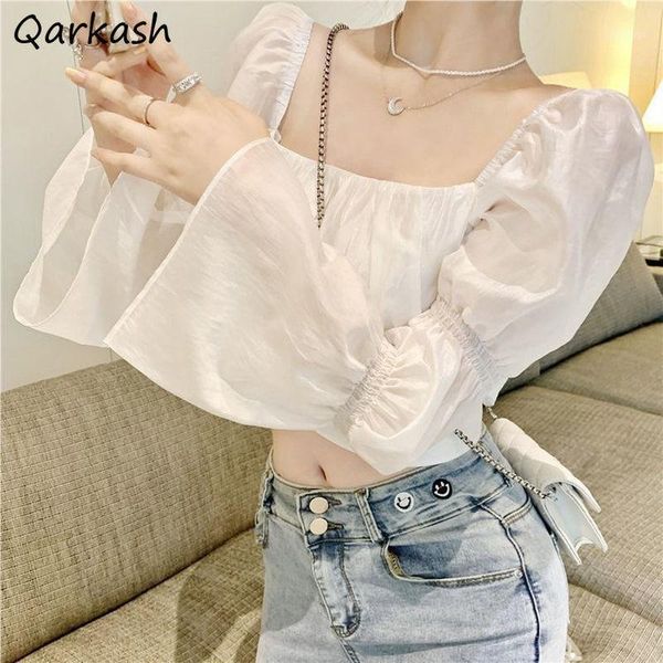 women's blouses & shirts women solid cute spring casual temperament fashion square collar slim crops clothes sweet all-match retro arri, White
women's blouses & shirts women solid cute spring casual temperament fashion square collar slim crops clothes sweet all-match retro arri, White