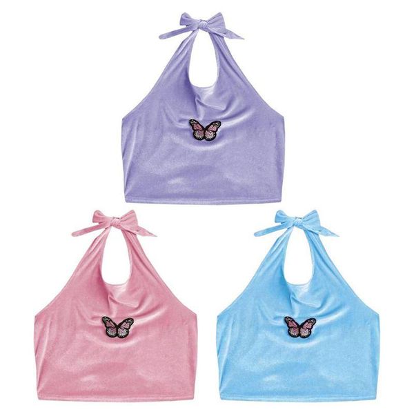 women's tanks & camis women summer velvet crop halter bowknot backless camisole butterfly embroidery solid color tank vest streetwe, White
women's tanks & camis women summer velvet crop halter bowknot backless camisole butterfly embroidery solid color tank vest streetwe, White