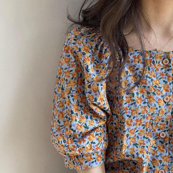 flowers harajuku fashion button women shirt puff short sleeve off shoulder plus size printed top, White
flowers harajuku fashion button women shirt puff short sleeve off shoulder plus size printed top, White