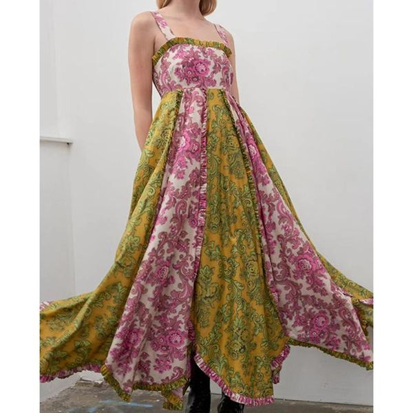 casual dresses strapless large hem maxi dress women patchwork floral print long summer party boho vintage high waist camisole vestidos, Black;gray
casual dresses strapless large hem maxi dress women patchwork floral print long summer party boho vintage high waist camisole vestidos, Black;gray