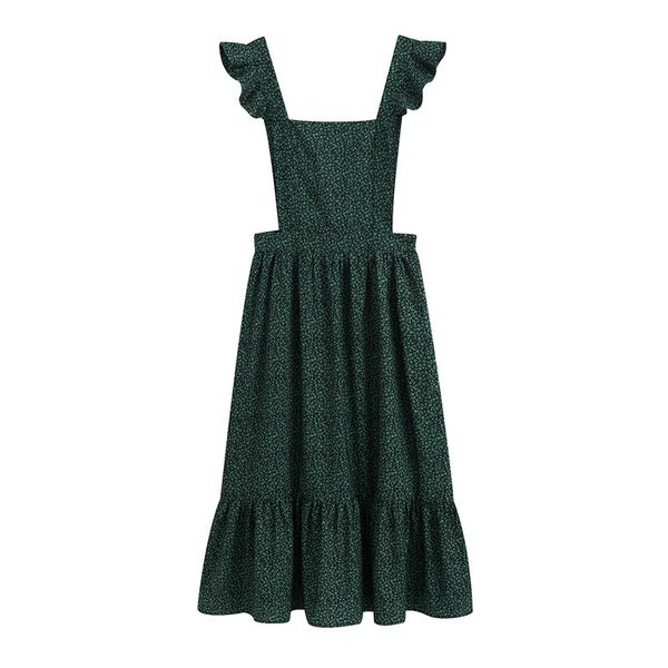 women fashion floral print midi dress vintage square collar ruffled strap female es vest vestido 210430, Black;gray
women fashion floral print midi dress vintage square collar ruffled strap female es vest vestido 210430, Black;gray