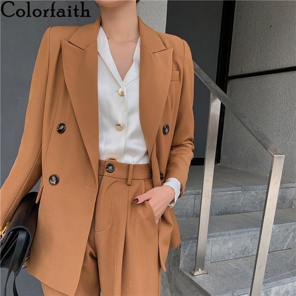 colorfaith 2021 autumn winter women sets 2 piece outfits empire long pants office double breasted trouser suits ws20001 women's two, White
colorfaith 2021 autumn winter women sets 2 piece outfits empire long pants office double breasted trouser suits ws20001 women's two, White