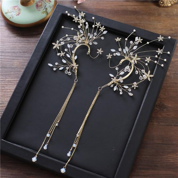 hair clips & barrettes 1pair bride ear hanging earrings brides headdress tassle flower decoration wedding accessories, Golden;silver
hair clips & barrettes 1pair bride ear hanging earrings brides headdress tassle flower decoration wedding accessories, Golden;silver