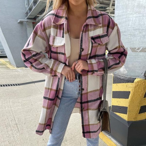 women's jackets women fashion plaid shirt turn-down collar autumn oversized jacket loose coat streetwear female outwear, Black;brown
women's jackets women fashion plaid shirt turn-down collar autumn oversized jacket loose coat streetwear female outwear, Black;brown