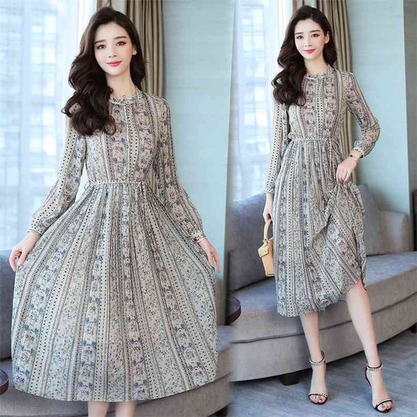 vintage print long sleeve midi dresses autumn winter plus size chiffon maxi dress elegant women bodycon party vestidos 210528, Black;gray
vintage print long sleeve midi dresses autumn winter plus size chiffon maxi dress elegant women bodycon party vestidos 210528, Black;gray