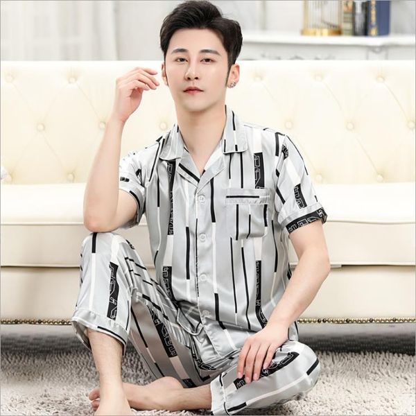 men print homewear 2pcs pajamas suit casual sleepwear summer nightwear sleep set intimate lingerie satin home clothing men's, Black;brown
men print homewear 2pcs pajamas suit casual sleepwear summer nightwear sleep set intimate lingerie satin home clothing men's, Black;brown